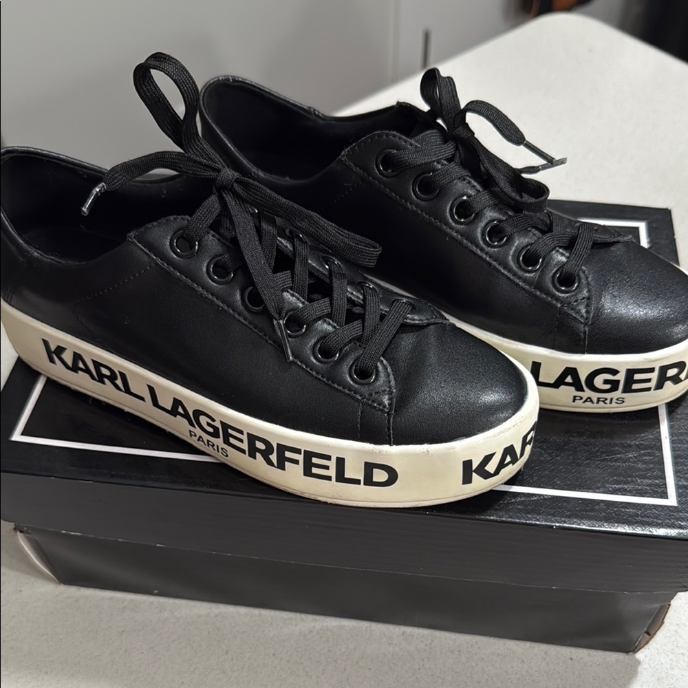 Karl Lagerfeld Black and White Sneakers Modern Design